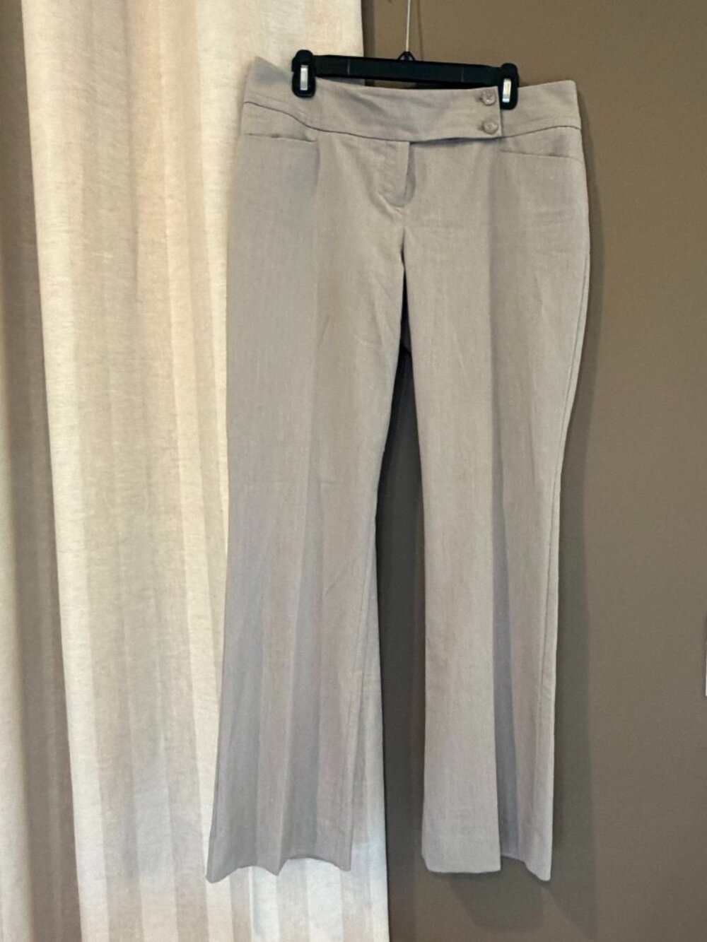 The Limited Mid Low Rise Tan Dress Structured Flattering Bootcut Pant, Size 10